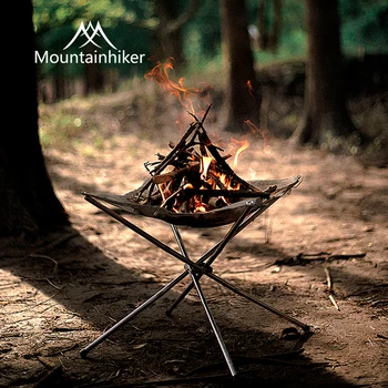 Mountainhiker desmontagem farol torre simples churrasco ao ar livre, rack de alumínio acampando portátil de piquenique