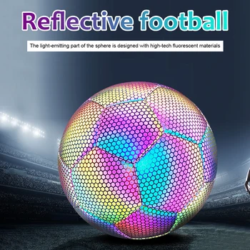 1pcs Reflexiva Bola de Futebol Luminosa a Noite que brilha no Escuro, Bolas de futebol de Estudantes Adolescentes de Treinamento da Equipe de Esportes ao ar livre Equipamento