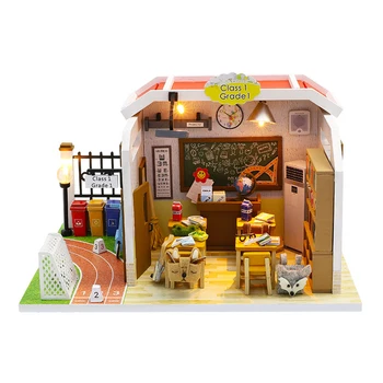 DIY 3D de Madeira em Miniatura Artesanal de Móveis de Casa de Boneca Modelo de Construção de Kits de Brinquedos, Casa de bonecas Para as Crianças de Aniversário para Adultos Menina de Presente