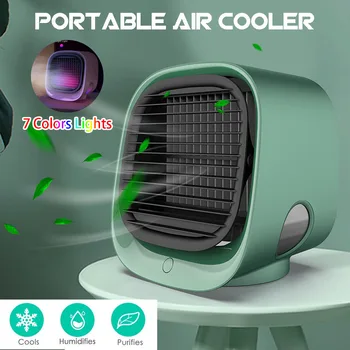 Portátil Mini Desktop Ventilador De Ar Condicionador De Ar Mais Frio Umidificador Purificador 3 Mudanças Recarregável De Refrigeração De Ar Do Ventilador De Baixo Ruído De Uso Doméstico
