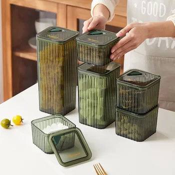 1Pcs Novo Plástico Jarro Selado de Frutos Secos Tempero Ambiente Transparente Visual da Caixa de Armazenamento Doméstico Aparelhos de Cozinha