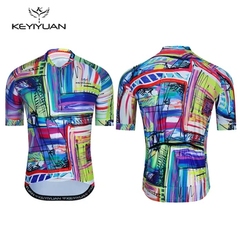 KEYIYUAN Estrada, Mountain Bike Bicicleta de Verão de Ciclismo Jersey de Manga Curta de Secagem Rápida Camisa de Homens Vestuário MTB Camisas Ciclista