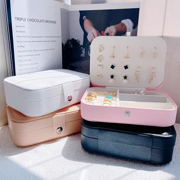 Versão coreana cor-de-rosa de alto grau de empacotamento simples caixa de Anel Brinco de chapa de estilo Europeu de armazenamento de caixa de presente de empacotamento interno jóias b