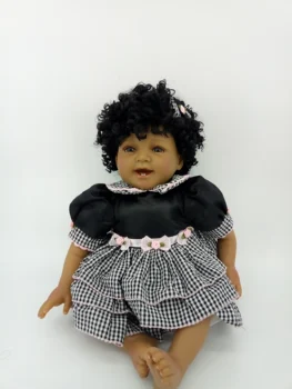 NPK (Corpo Macio de Silicone Reborn Baby Doll Preto Africano-Americano de Boneca Realistas Bebe Boneca Reborn Criança Natal da Menina Brinquedos de Presente