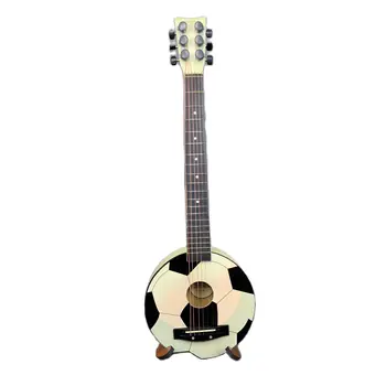 Ações Personalizadas De Futebol Exclusivo Da Forma 6 Violão De Cordas De Folheado De 32 Polegadas Folk Guitar Viagens Vintage Mini Guitarra Apenas Um