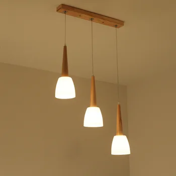 Japonês de Madeira, Sala de Jantar Pingente de Lâmpadas de Vidro Chifre Restaurante luminária de design Simples Balcão de Bar Pingente de dispositivos Elétricos de Iluminação
