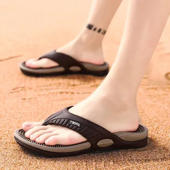 EVA Flip-flops Homens Verão os Homens Massagem de Chinelos, Sandálias de Praia Casual Sapatos Tamanho 40 a 45