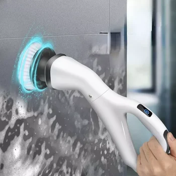 Escova De Limpeza Recarregável Spin Purificador Com Destacável Cabeças De Escova De Limpeza Da Cozinha Banheiro Limpo Ferramentas