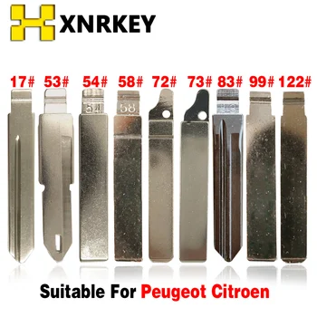XNRKEY #17 #53 #54 #58 #72 #73 #83 #99 #122 Metal Branco Uncut Flip Remoto da Chave para Peugeot 301/307/308/408 Citroen C3/C4L