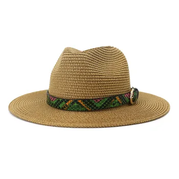 2020 Verão as Mulheres Sol, Chapéus de Aba Larga do chapéu de Palha Meninas de Praia, Chapéus Panamá Fedoras Jazz Chapéus