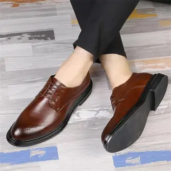 Homens Sapatos de Couro de Primavera E Outono, Moda de Sapatos de homem Novo coreano Casual de Negócios Formais, Sapatos de Couro Respirável Sapatos de homem