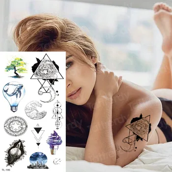 triângulo geométrico etiqueta da tatuagem desenhos de tatuagem desenhos de símbolos tatuagem impermeável galaxy tatoo falso menina adesivos corpo sexy