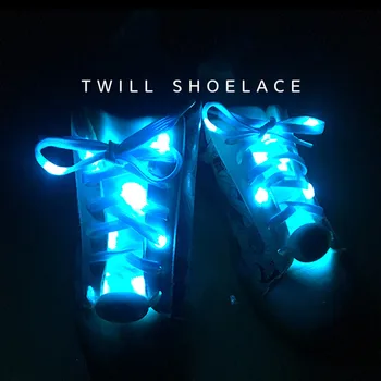Novo LED Iluminado Esporte Televisão Cordões de sapatos de Brilho Cadeias Rodada Flash de Luz, Cadarços De Sapatos de Tênis Acessórios, Decoração para uma Festa