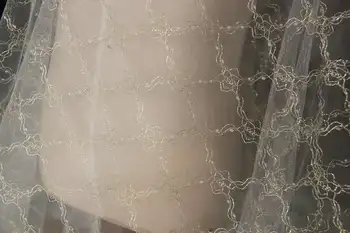 Fio De Ouro Laço De Tule Tecido Transparente Bordado Metalizado De Noiva Vestidos De Tecido Pelo Estaleiro De