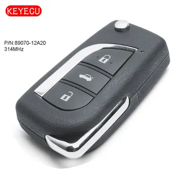 Keyecu Atualizado Remoto chaveiro 314MHz 4D72 Chip para Toyota Corolla 2012-2015 P/N: 89070-12A20