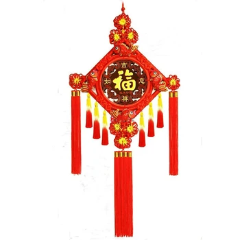 tamanho grande Festivo Pingente nó Chinês pingente feito por peach madeira para a decoração home