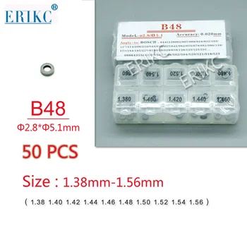 ERIKC B48 injetor bico da base de dados de arruelas de óleo de ajustamento de calços e Armadura Elevador Ajustar Calço Definir tamanho: 1.38 mm-1.56 mm