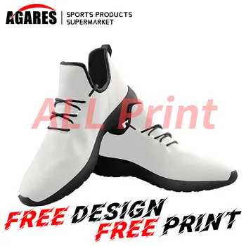 Homens Sapatos Casuais Mulheres High Top Tênis Tênis Homens Respirável Sapatos 3D Impressão de Logotipo Personalizado Impressão de Design DIY Design Livre