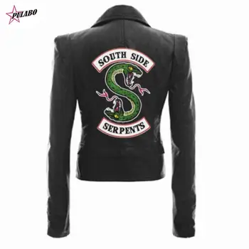 2022 Riverdale feminina Couro PU Casaco de Moda de Moto Jaqueta Curta Southside Serpentes Artificial Casaco de Couro da Motocicleta