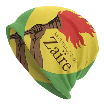 Bandeira Do Ex-Zaire Skullies Beanies Congo Bandeira De Congolese Chapéus Hip Hop Homens Mulheres Pac Termais Quentes Elástico Bonnet Chapéu De Malha De