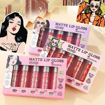 Efeito Matte Hidratante Líquido Fácil De Transportar Lábios Maquiagem Brilho para as Mulheres