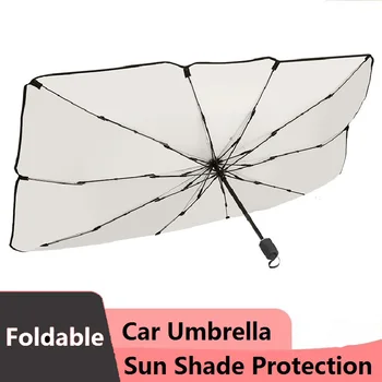 Dobrável Carro pára-Sol Guarda-chuva Tipo de Sombra de Sol para a Janela do Carro do Sol de Verão a Proteção de Isolamento de Calor de Pano para o Carro da Frente Sombreamento
