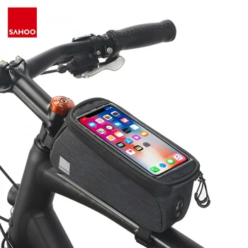 SAHOO 121460-SA Touchcreen Bicicleta Bicicleta Bicicleta Célula Móvel PhoneTop Tubo Saco De 0,8 L Moldura da Frente Pack Pannier