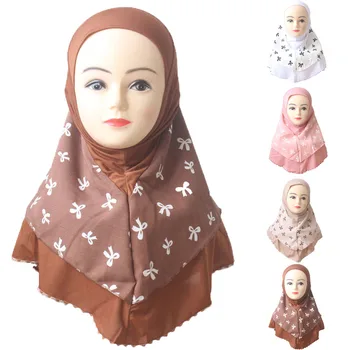 De 7 A 12 Anos De Uma Peça Amira Crianças Muçulmanas Meninas Oração Hijab Islâmica Criança Lenço De Cabeça, Enrole Xales De Turbante Puxe Prontos Niqab