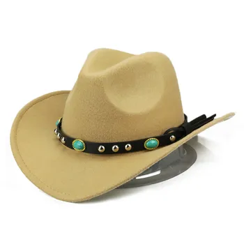 Mulheres Homens Western Cowboy Chapéu Cloche Igreja Sombrero Caps Para Cavalheiro-Dama do Jazz em reverssa, Com Quatro Estações