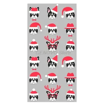 Lustige Santa Französisch Bulldogs Weihnachten Ruim Handtuch Neuheit Nette Bull Hund Weihnachten Badezimmer Dekor Küche Handtuch