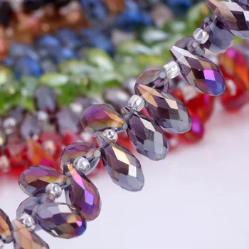 OlingArt gotículas de Água 6*12MM Áustria Crystal Glass Beads charme roxo AB cor Solto de Esferas Espaçador para Fazer a Jóia de DIY