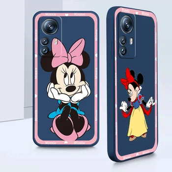 Cor-de-rosa de Minnie Mouse Bonito Caso De Telefone Xiaomi Mi 12S 12X de 12 11i 11T 11 10 10 10T 9 Pro Lite Ultra 5G Líquido de Cobertura do cabo