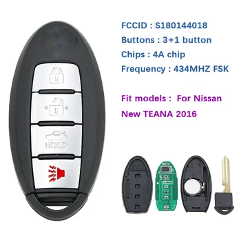 CN027063 de Reposição de 4 Botão Remoto Inteligente-Chave Para o Novo Teana 2016 Modelo Com 434 Mhz PCF7953XTT Chip FCCID S180144018