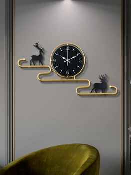 Nordic Moda Criativa de Parede Relógio de Parede Relógio de Design Moderno, Sala de estar Decoração de Casa de Soco livre de Restaurante Relógios Minimalista Metal