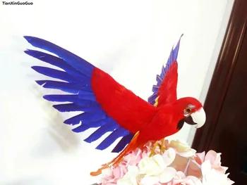 grande 35x50cm de cor vermelho-azul penas de papagaio espalhando asas de pássaro rígido modelo,casa jardim decoração enfeites presente s1430