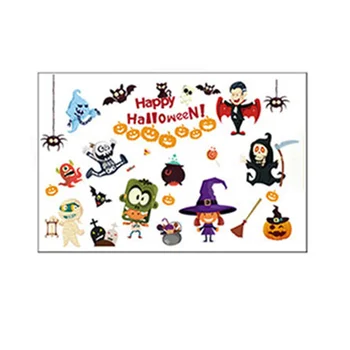 Halloween Janela De Etiquetas Auto-Adesivas De Abóbora O Papel De Parede De Halloween Party A Decoração Home