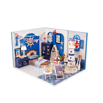 Inacabado 3D DIY em Miniatura Casa de bonecas Kit de Crianças de Artesanato DIY Brinquedos de Natal, Presente de Aniversário