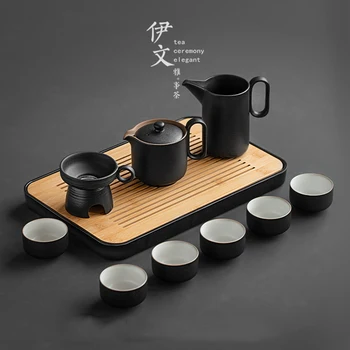 Japonês de Cerâmica Conjuntos de Chá de Kung Fu Completa Teaware Chá de Flores Artesanais Conjunto de Chá Verde Xícara de Chá de Chá Taza Te Japonês Teaware BC50TS