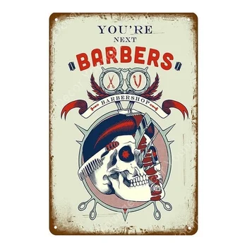 Barbearia Metal Sinais de Cortes de cabelo E Raspa de Publicidade Decorativos Conselho Decoração Home da Parede Cabeleireiro Presente Vintage Poster YI-165