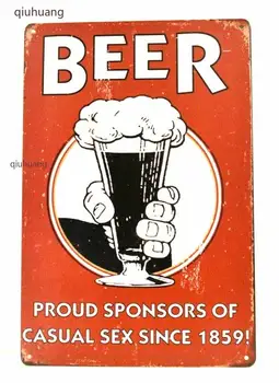 Cerveja do patrocinador Casual Sinal de barra de Homem da caverna Retro Estilo de Publicidade-Tin Sinal