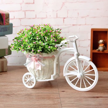 Branca De Bicicletas Decorativas Cesta De Flores Decoração Do Casamento De Plástico Triciclo Projeto De Vaso De Flores Cesta Do Armazenamento Da Decoração Do Partido Pote