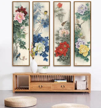 A tradicional Pintura Chinesa de Peônia,o Nacional de Beleza e Fragrância Celestial da China,Unframd Tela de Impressão, Pintura Cartaz