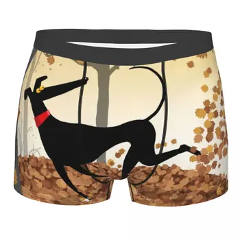 Outono Cão Boxer Shorts Homens Impressos em 3D Masculino Macio Greyhound Cão de Whippet Cueca Calcinha Cueca