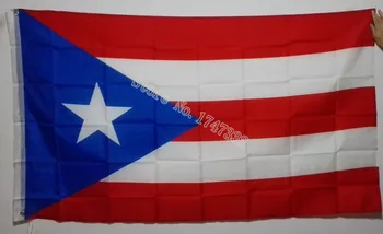Porto Rico Bandeira em Todo O Mundo quente da venda de bens 3X5FT 150X90CM Faixa de latão de metal furos