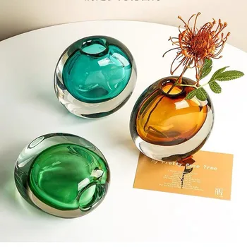 Luz Moderna De Luxo Vaso De Vidro Decoração De Sala De Estar Criativo Arranjo De Flor Hidroponia Decoração De Mesa