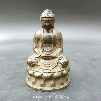 Requintado Imitação De Cobre Buda Shakyamuni Pequeno Ornamento