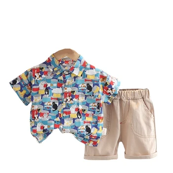 Nova de Verão, Roupas de Bebê do Terno de Crianças Meninos Moda dos desenhos animados de Camisa, Shorts 2Pcs/Define Criança Casual Esportes Traje Crianças Sportswear