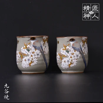 Ponto Japão nove vale queimar a pintura amantes da copa folha de ouro de flor de cerejeira peitos de cerâmica de gelo crack copa exemplo de xícara de chá de
