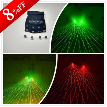 Novo Design luva de Laser Verde Com Lasers Vermelhos Para Dançar Palco do Show de DJ da Festa do CLUBE Vermelho Verde Laserman Mostrar Luvas