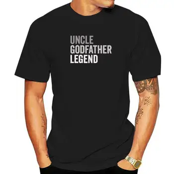 Mens Tio Padrinho Legenda Para Um Tio Favorito Família Batismo T-Shirt Gráfico Slim Fit Tees De Algodão T-Shirts Para Os Homens De Impressão